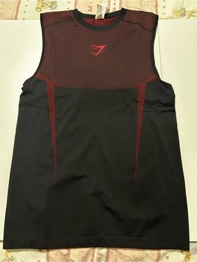 Onyx v5 Gymshark Sleeveless Athletic Tank - Black with Red Accents